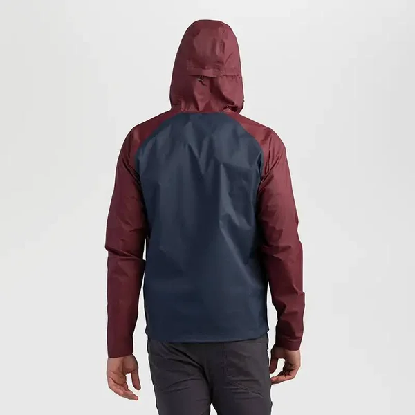 Outdoor Research Apollo Rain Jacket - Men's Burgundy/Naval Blue - XXL