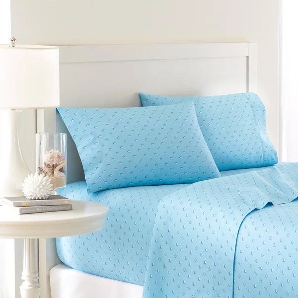 Southern Tide Printed Skipjack Cotton Sheet Set, Coral, Queen