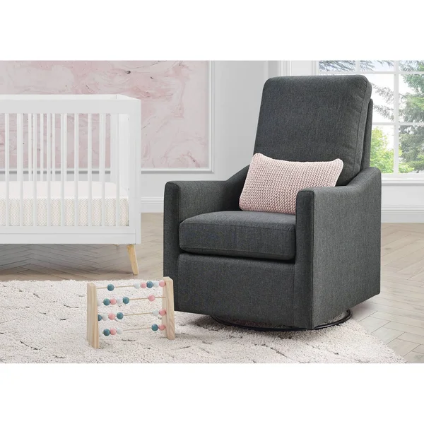 Delta Children Adley Nursery Glider Swivel Chair - Charcoal