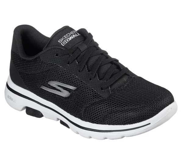 Skechers Women's GOwalk 5 Lucky Sneaker - Black/White