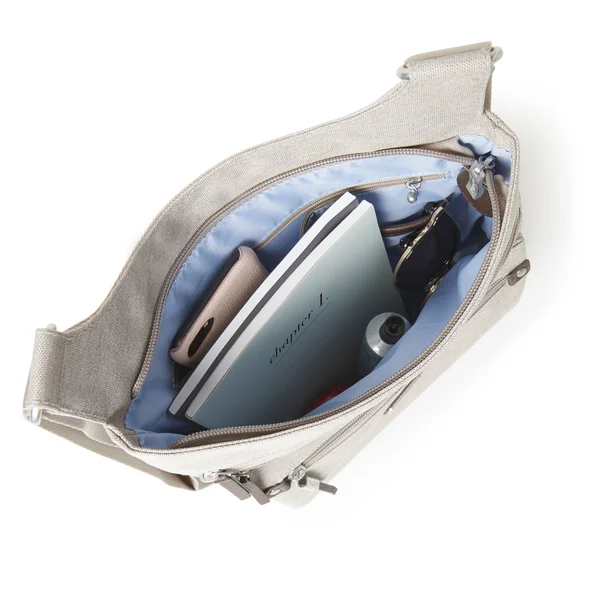 Baggallini Around Town Bagg with RFID Phone Wristlet Sterling Shimmer