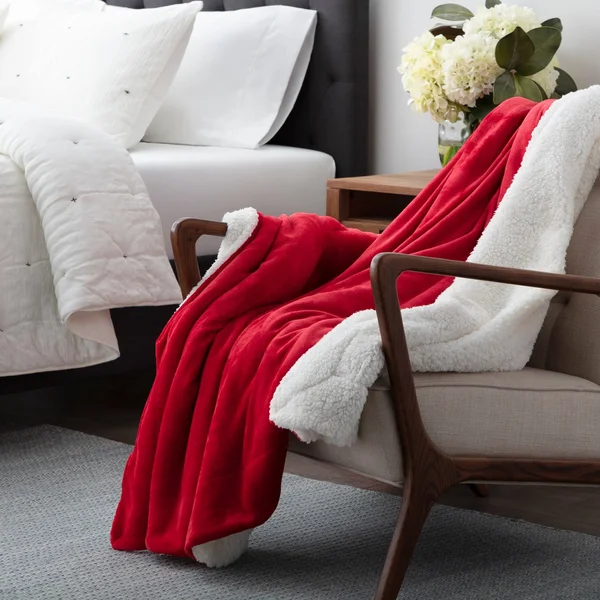 Brookside Red 90-in x 108-in Fleece Blanket - BS1890RE28SHBL