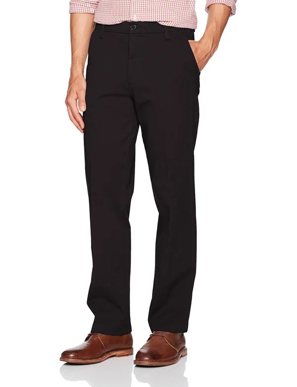 Dockers Men's Workday Smart 360 Flex Straight Fit Khaki Stretch Pants - Black