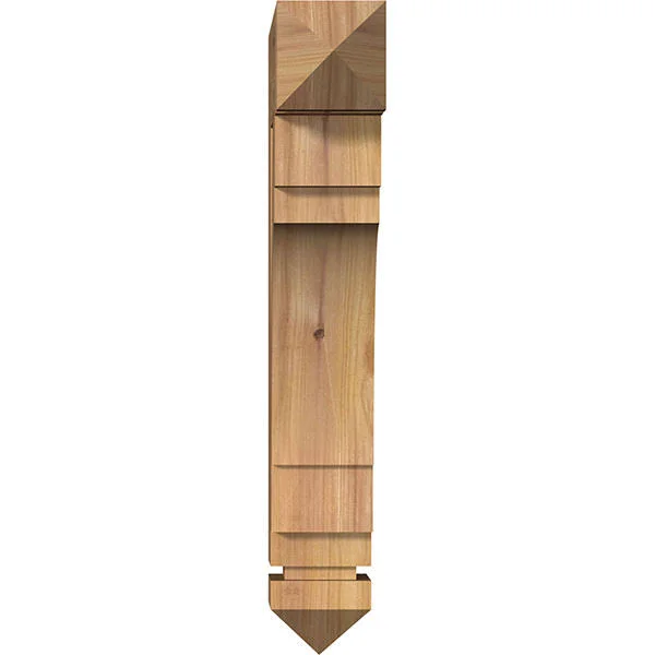 Ekena Millwork 3 1/2x22W x 14x22D x 22x22H Merced Arts & Crafts Smooth BRACKET, Western Red Cedar
