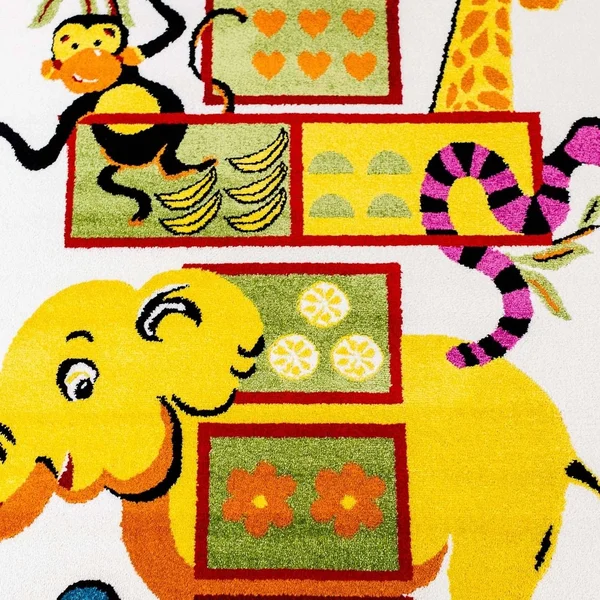 Ladole Rugs Adorable Cute Durable Soft Modern Moda Collection Kids Area Rug Carpet with Elephant White, 5x8, Size: 5&3 inch x 7&