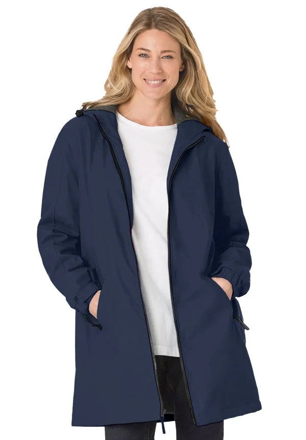 Plus Size Women's Hooded Slicker Raincoat by Woman Within in Navy (Size 4X)