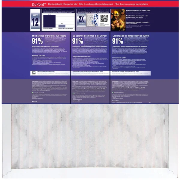 14x25x1 Dupont Proclear Ultimate Allergen Electrostatic Air Filter (4 Pack)