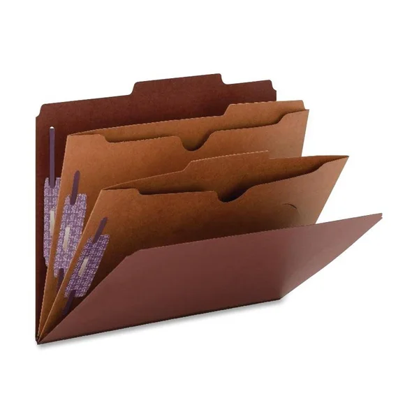 Smead Pressboard Folders with 2-Pocket Dividers, Red, Six -Section - 10 pack