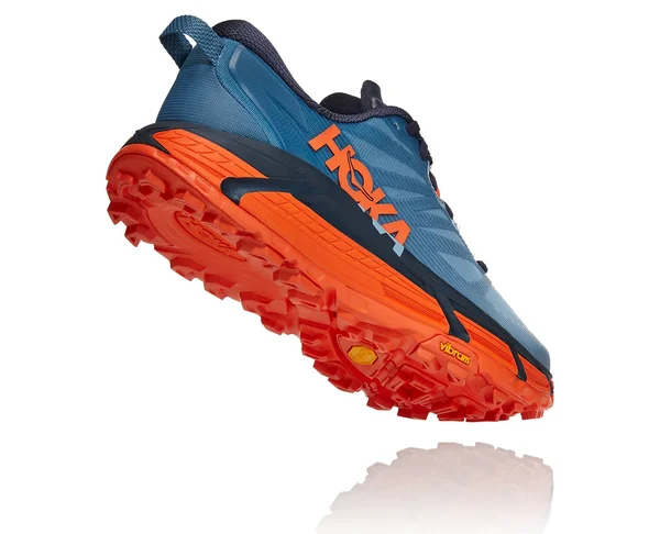 Hoka One One Men's Mafate Speed 3 Shoe - 7 - Provincial Blue, Carrot