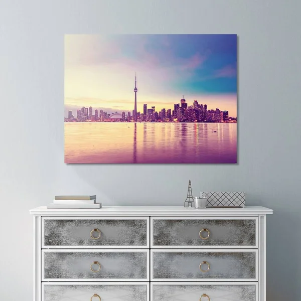 Picture Perfect International Toronto at Dusk Giclee Print Canvas Wall Art - 30 Inches x 40 Inches x 1.5 Inches
