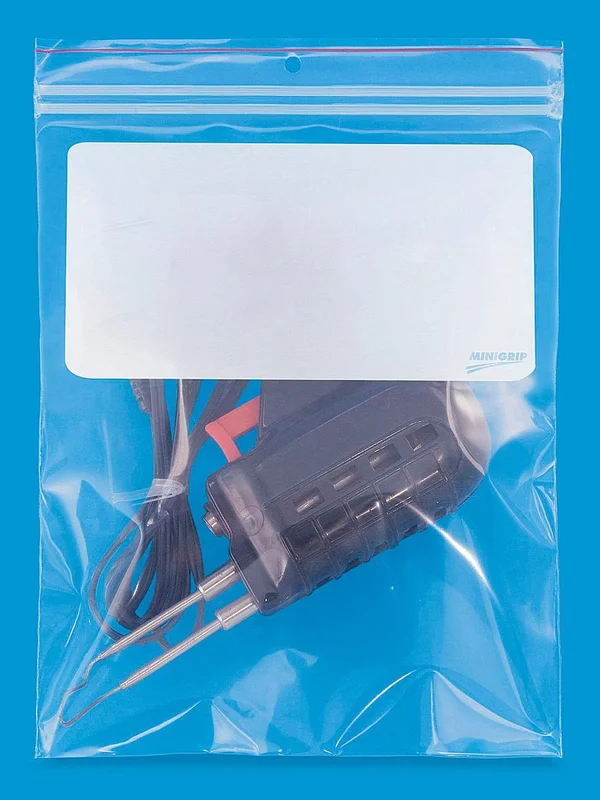 Minigrip Red Line MGRL4WH0810 Polyethylene (ldpe/lldpe Blend) Clear Reclosable Bag, Hang Hole, 10x22 Length, 8x22 Width (Pack of