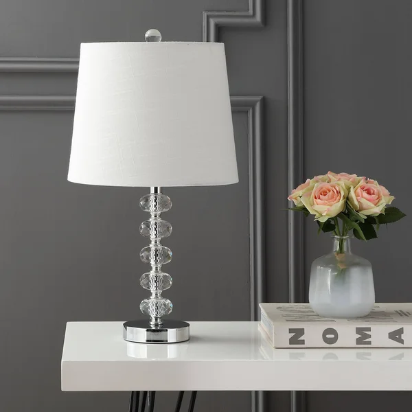 Kevin 22x22 Glass/Metal LED Table Lamp - Clear/Chrome (Set of 2) by Jonathan Y