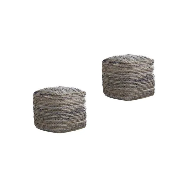 Home Square (Set of 2) Cylinder Pouf in Natural