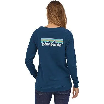 Patagonia Long-Sleeved Pastel P-6 Logo Responsibili-Tee - Women's Xs Crater Blue