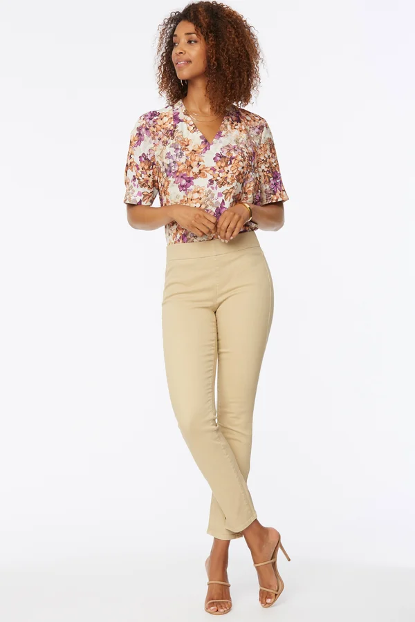 Nydj Women's Skinny Ankle Pull-On Jeans in Petite in Marisol Warm Sand, Size: 10p