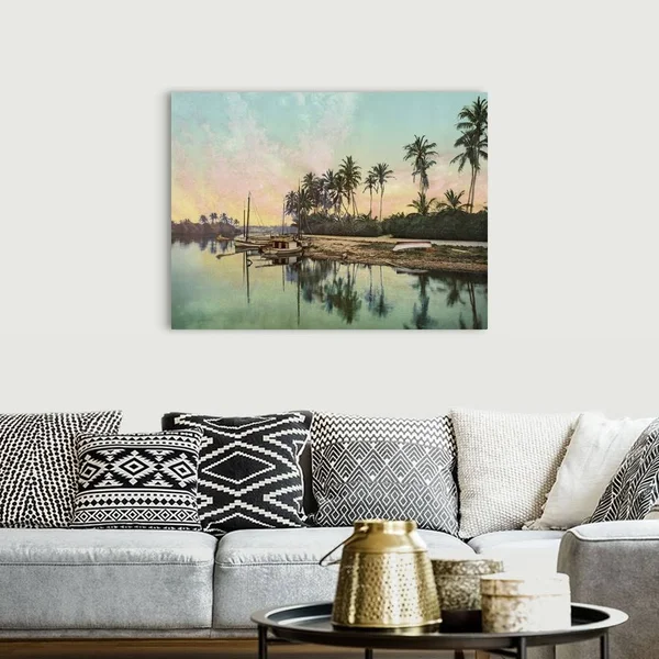 Vintage Photograph of Miami River, Florida, Canvas Wall Art, 48x36, Great Big Canvas