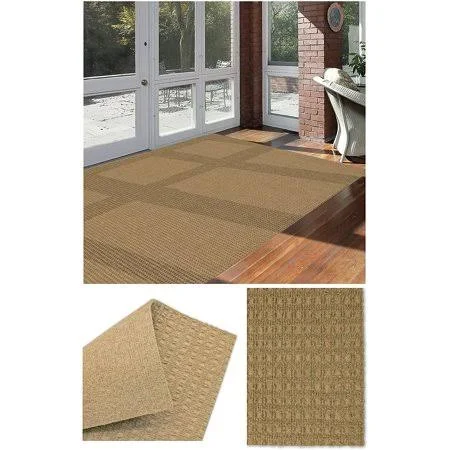 3&x4& Soft and Durable Interlace Indoor - Outdoor Area Rugs Lightweight and Flexible for Easy Cleaning and Transport (Color: Che