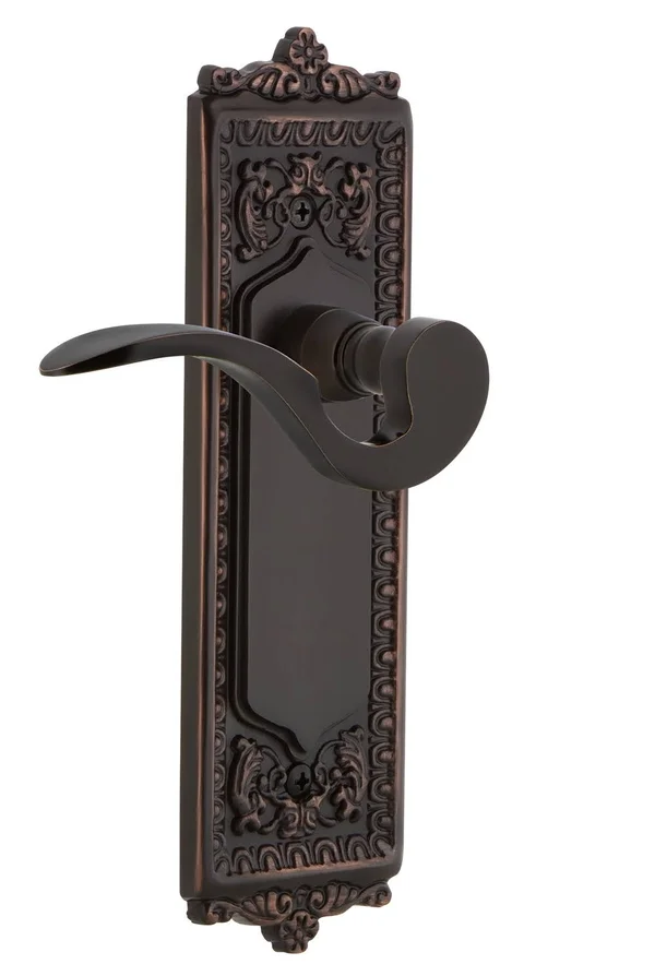 Nostalgic Warehouse EADMAN_PRV_238_NK Manor Privacy Door Lever Set - Timeless Bronze