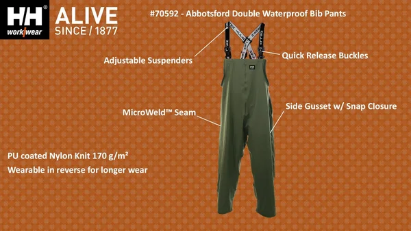 Helly Hansen Work Overalls Mens Abbotsford Double 70592 HV Orange