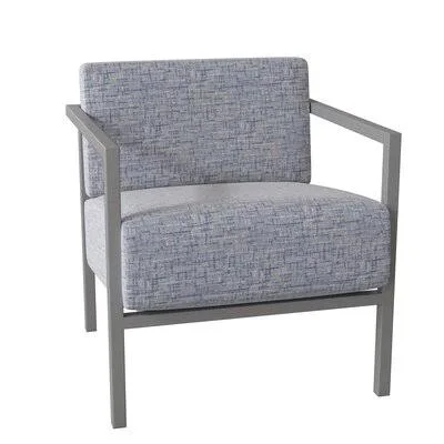 Salona Patio Dining Armchair Woodard Cushion Color: Duplin Denim, Frame Color: Textured Black