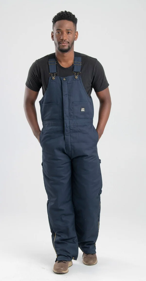 Berne Men's Deluxe Twill Insulated Bib Overall Navy, XL/Tall