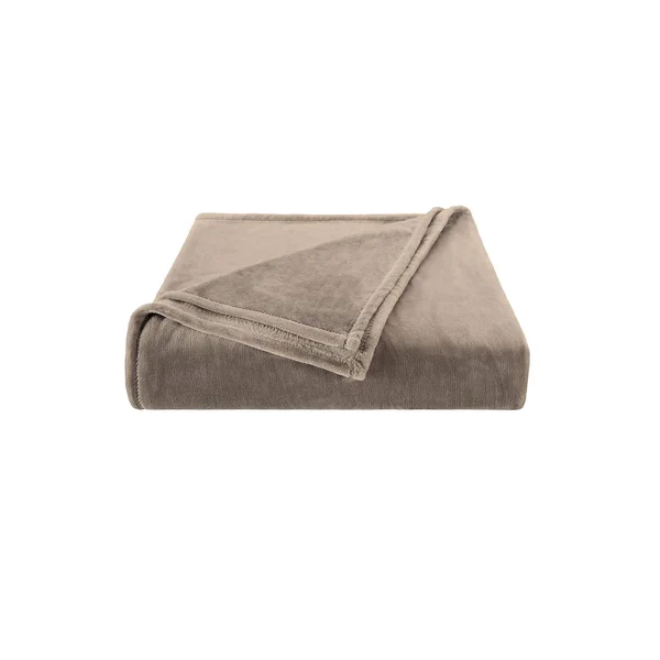 Columbia Super Soft Plush Blanket - Grey, Twin