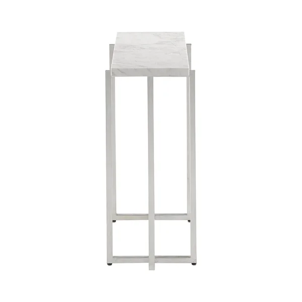 Currey Company 4000-0070 Cora Accent Table in Silver Leaf-White