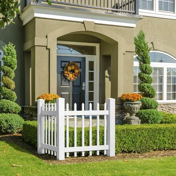 Outdoor Essentials 3.5 ft. H x 3 ft. W White Vinyl Spaced Picket Corner Accent Fence Panel Kit