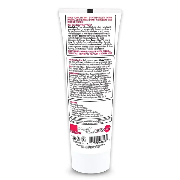 BeautyBum Toning Lotion Vanilla Shuga - 8 oz Cream - BeautyFit