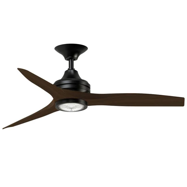 Fanimation Spitfire Ceiling Fan - Size: 1 Light - Color: Black - Blade Color: Wiskey Wood - FP6721BBL-48WK-LK