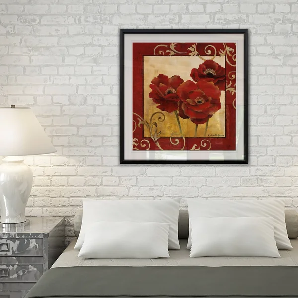 Poppies II -Framed Giclee Print - 38x38