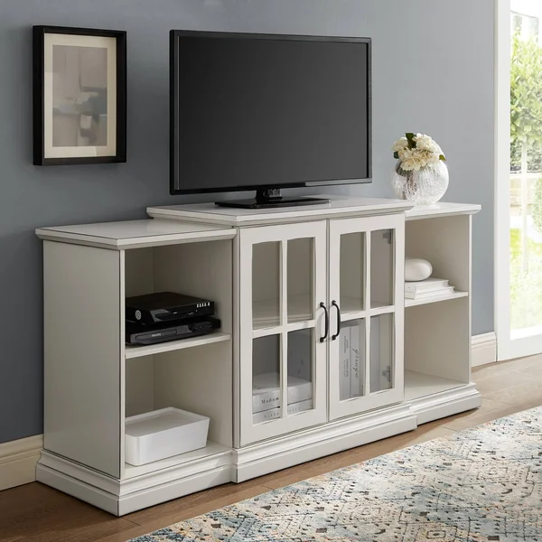 Copper Grove 60-Inch Tier Top 2-Door TV Stand Console - Antique White