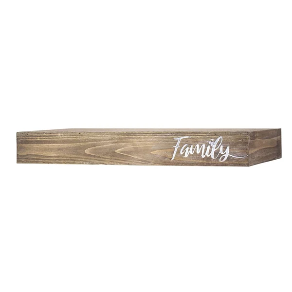 American Art Decor Family Wood Floating Wall Shelf - Brown