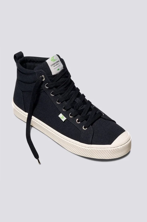 Cariuma - OCA High Black Canvas Sneaker Women, 5 US, Black