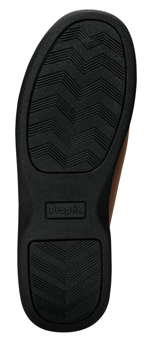 Propet Men's Stretchable Cush &N Foot Slippers, Black, 8.5