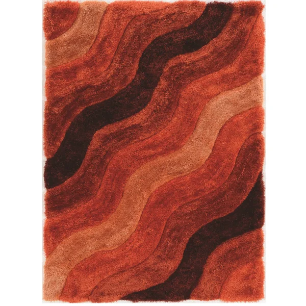 Linon Links Wave Shag Rug - Brown, 8x10 ft
