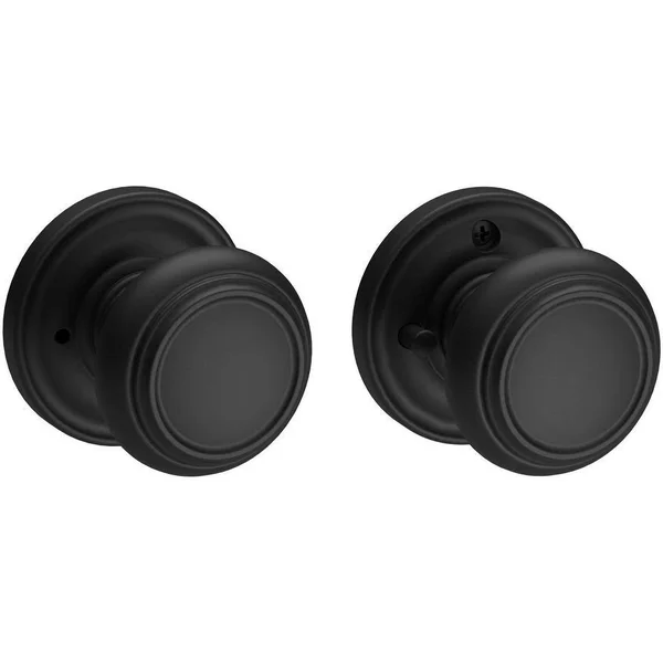 Baldwin Traditional Privacy Door Knob with Traditional Round Rose - Finish: Matte Antique Nickel