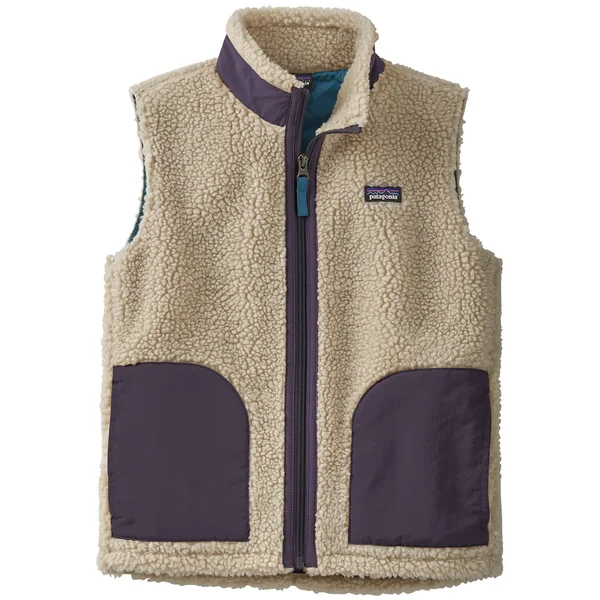 Patagonia Retro-X Fleece Vest - Boys& Natural/Piton Purple, XL