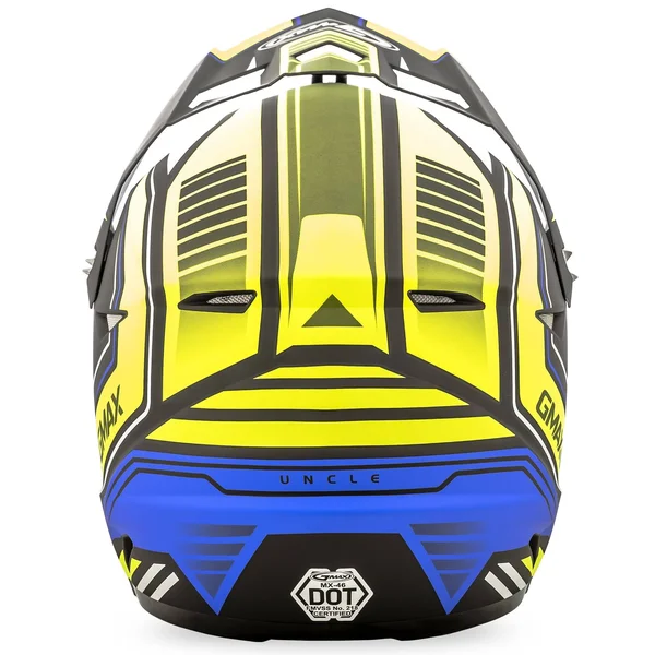 GMAX MX46 Uncle Helmet Large Black/Hi-Vis/Blue