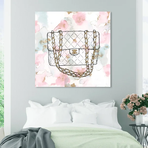 Oliver Gal 'Everything But My Watercolor Bag' Canvas Art - 12 x 12