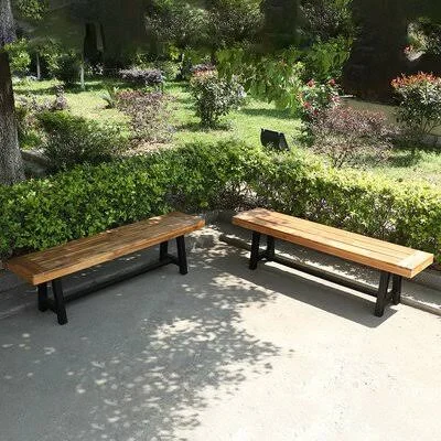 Alderfield Wooden Garden Bench (Set of 2) Gracie Oaks