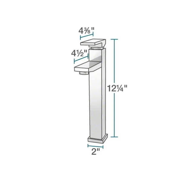 Rene R5-5002-R9-7003 16-1/2x22 Glass Vessel Bathroom Sink with Vessel Faucet Sink Frosted - Chrome