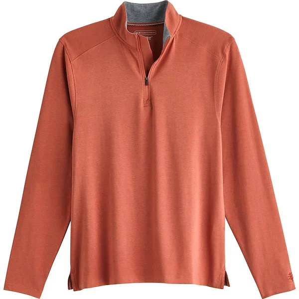 Coolibar Men's Sonora Quarter-Zip - Shirts for Men, Red, Medium