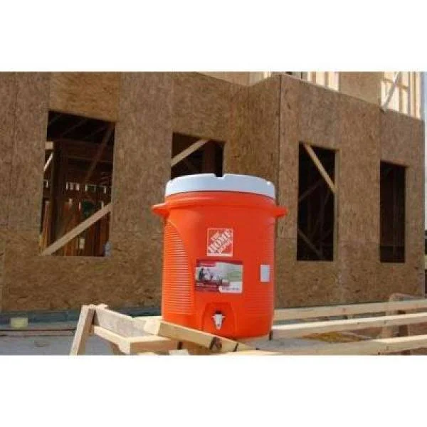 10 Gallon Water Cooler Bottom Spout Spigot Easy Pouring Portable Handles Orange