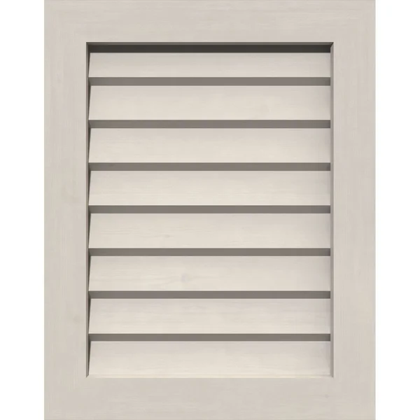 Ekena Millwork GVWVE12X2602SDPPI 12x22W x 26x22H Vertical Gable Vent (17x22W x 31x22H Frame Size): Primed - Non-Functional, Smoot