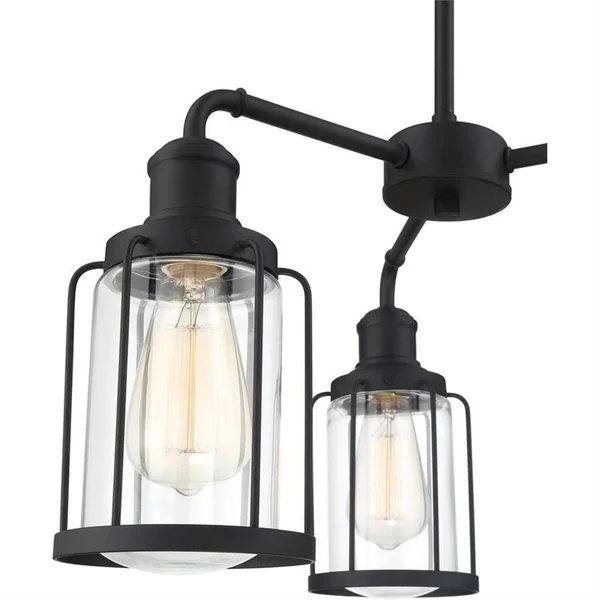 Chandelier 3 Light Steel Earth Black Finish with Clear Glass - 71-BEL-3383689 - Bailey Street Home