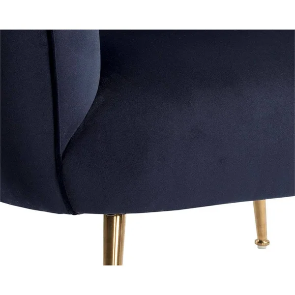 Sunpan Amara 17x22 Modern Fabric Lounge Chair in Abbington Navy - 105522