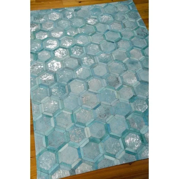 Nourison Michael Amini City Chic MA100 5&3x22 x 7&5x22 Turquoise Area Rug