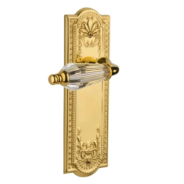 Nostalgic Warehouse 714384 Meadows Plate Privacy Parlor Lever, Polished Brass