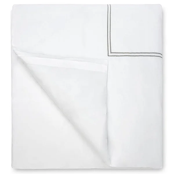 Sferra Grande Hotel Duvet COVER - Twin - White/Silver